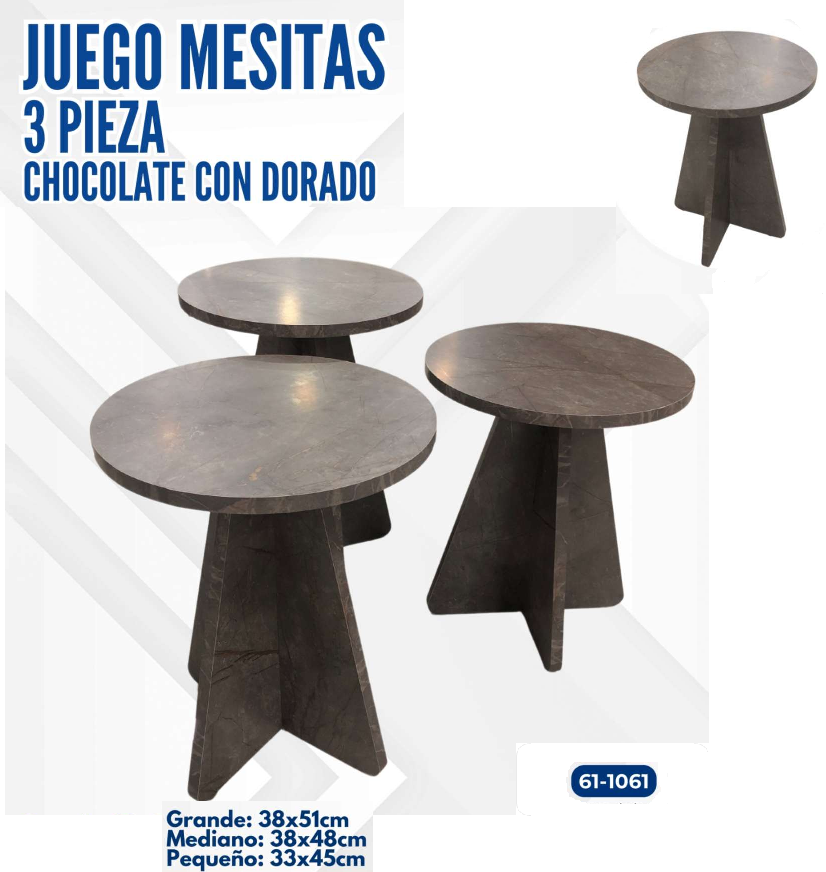 JUEGO DE MESITAS 3 PIEZAS GRIS