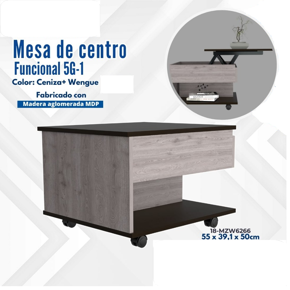 MESA FUNCIONAL 5G-1 (1C) CENIZA+WENGUE 3