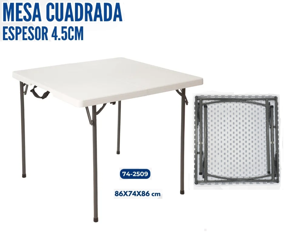 MESA PLASTICA CUADRADA BLANCA ESP 4.5CM