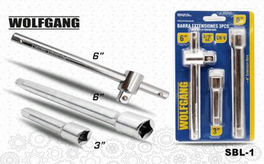 BARRA DE EXTENSION 3/8" 3PZA
