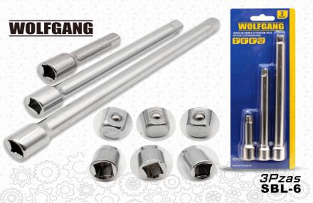 BARRA DE EXTENSION 3/8" 3PZA 3”+6”+8”