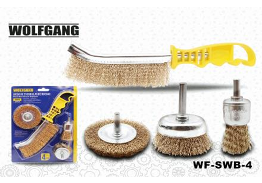CEPILLO DE ALAMBRE SET 4PCS