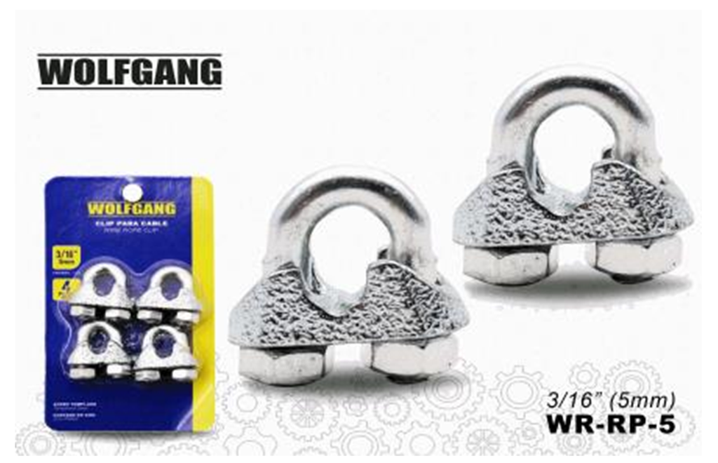 CLIP PARA CABLE 5MM SET DE 4/PZA 3/16
