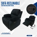 Sofa Reclinable Giratorio Mecedora de Tela Negra