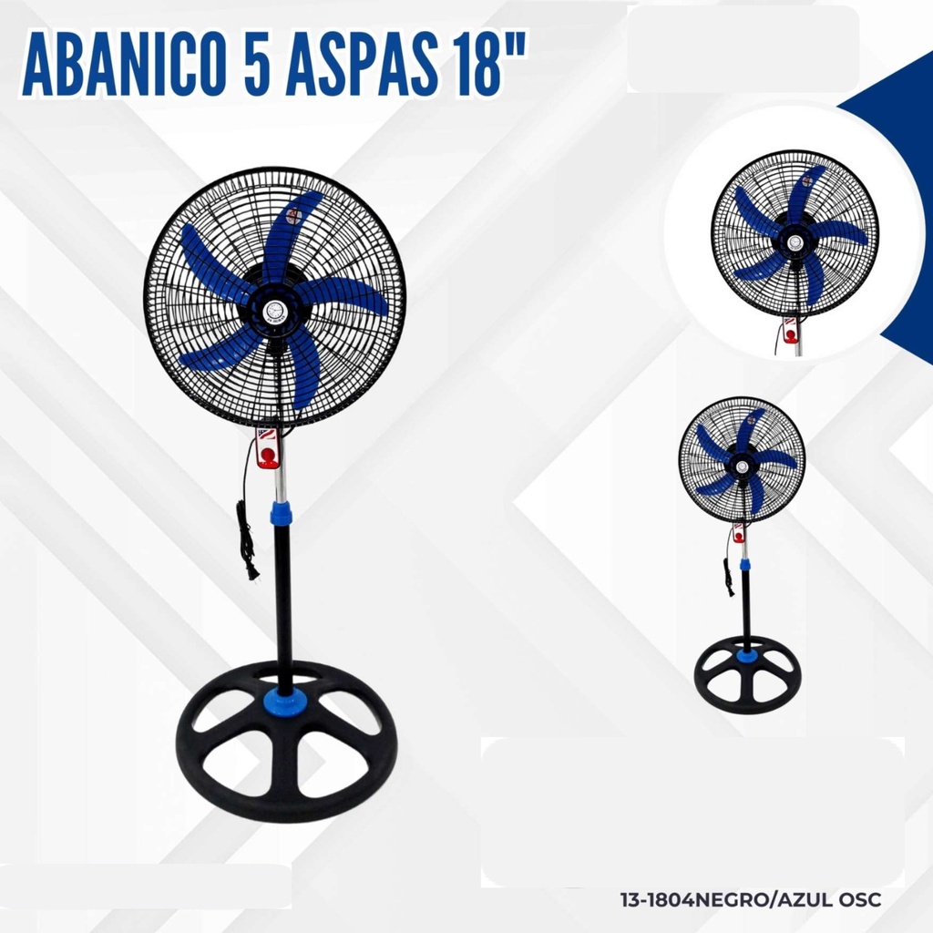 VENTILADOR 5 ASPAS 18" NEGRO_AZUL OSCURO