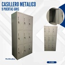 CASILLERO METALICO 9 PUERTAS GRIS