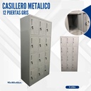 CASILLERO METALICO 12 PUERTAS GRIS