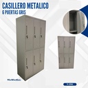 CASILLERO METALICO 6 PUERTAS GRIS