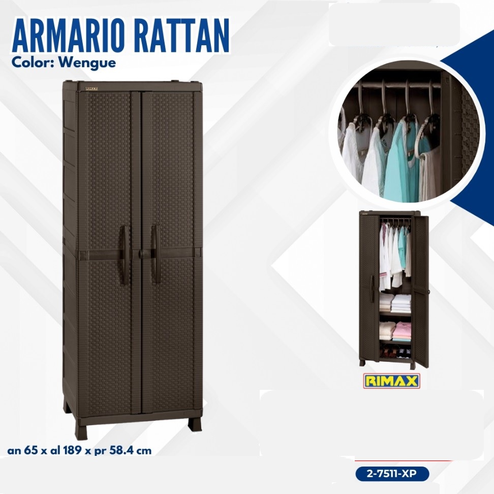 ARMARIO PARA ROPA TEXTURA RATTAN WENGUE