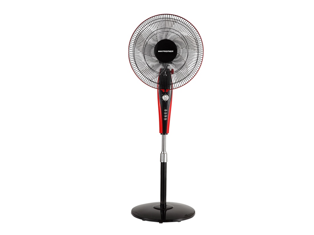 VENTILADOR 16" DE PEDESTAL, 5 ASPAS ROJO