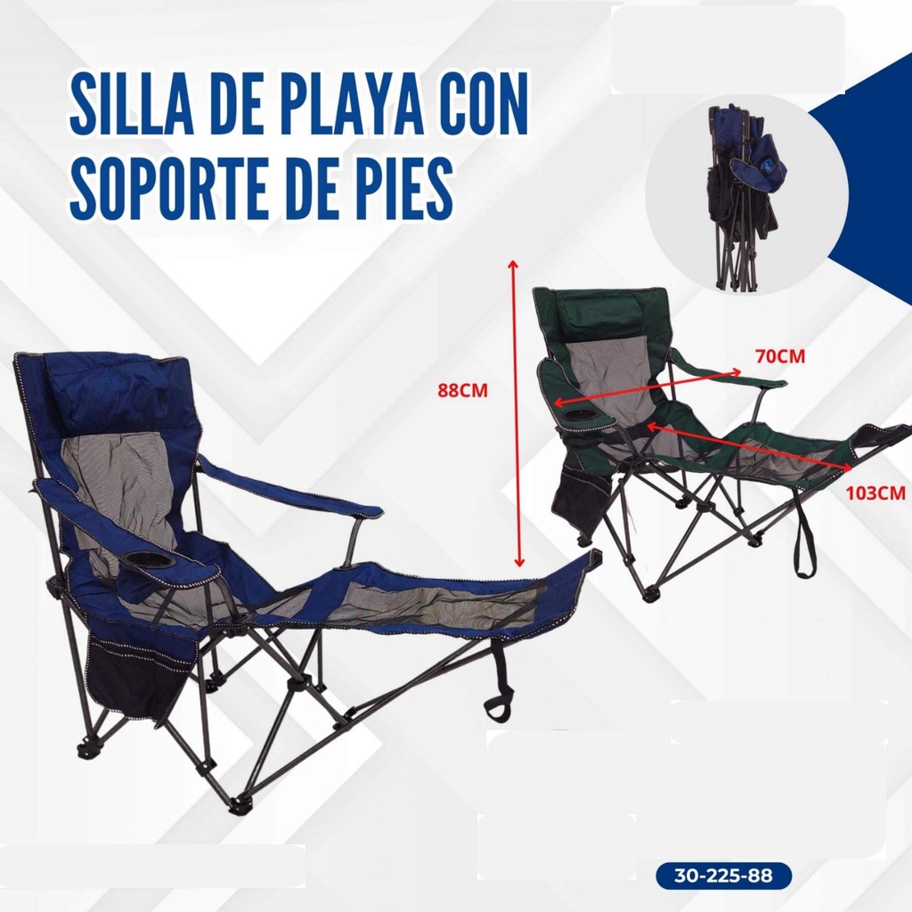 SILLA DE PLAYA CON SOPORTE DE PIEL