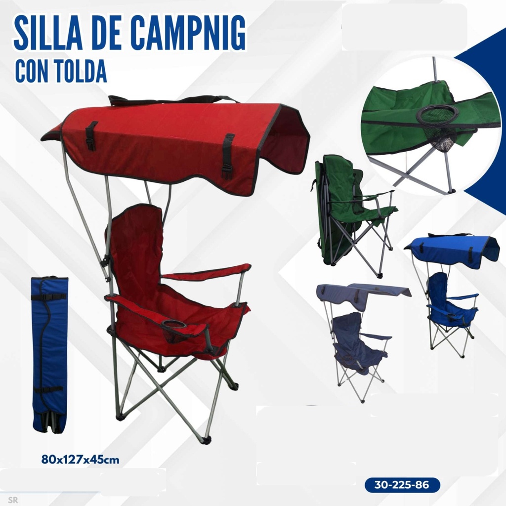 SILLA DE CAMPING CON TOLDA