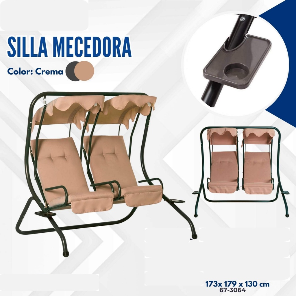 SILLA MECEDORA CREMA 2 PUESTOS