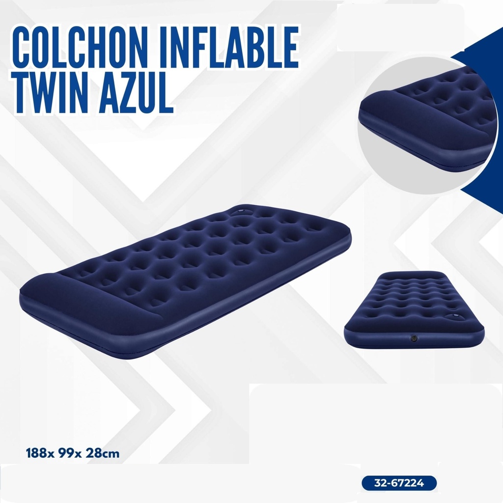 COLCHON INFLABLE TWIN AZUL 188*99*28CM