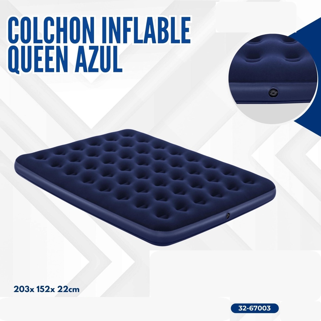 COLCHON INFLABLE QUEEN AZUL 203*152*22CM