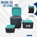 HIELERA GRIS/VERDE SET 3 PZAS