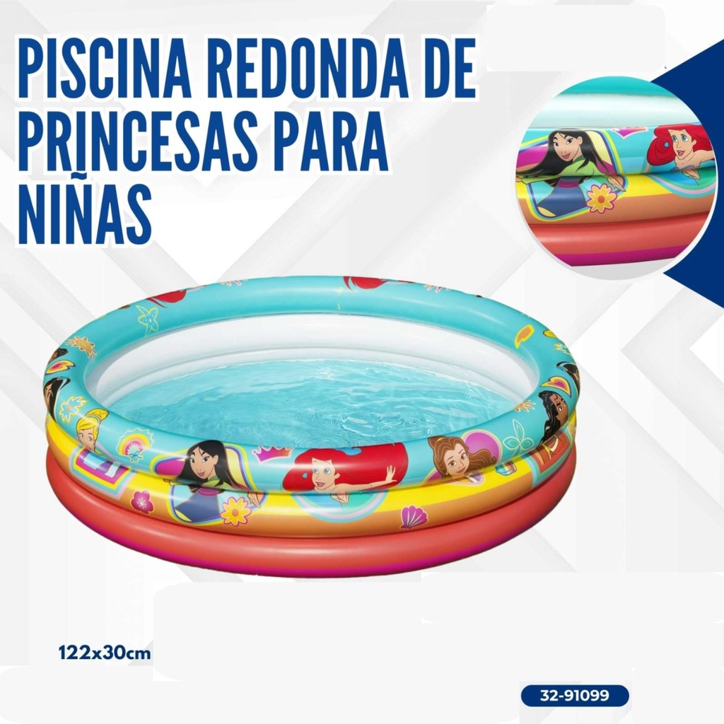 PISCINA REDONDA DE PRINCESAS PARA NIÑAS 122*30CM