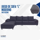 JUEGO DE SOFA L MODERNO GRIS OSCURO