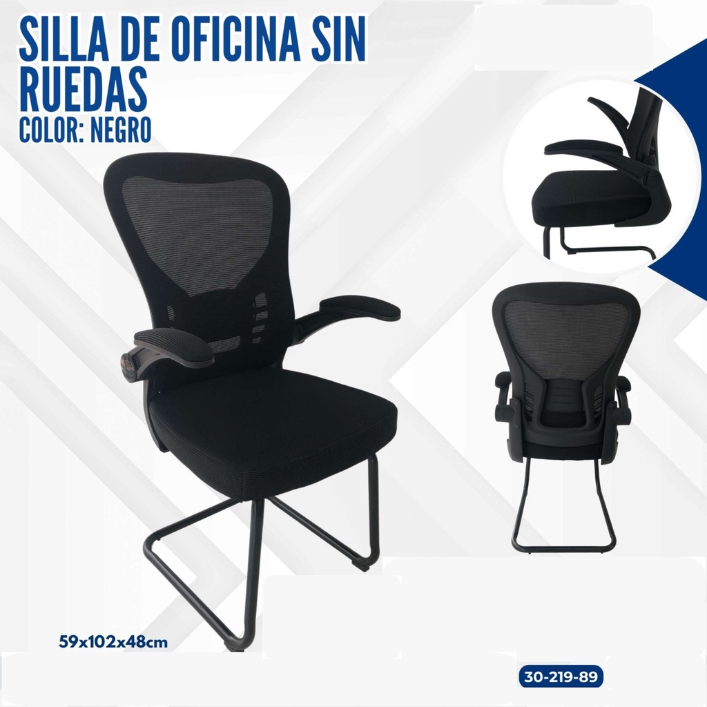 SILLA DE OFICINA SIN RUEDAS NEGRO