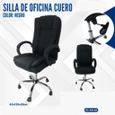 SILLA DE OFICINA NEGRO CUERO 61x124.5x52 CM