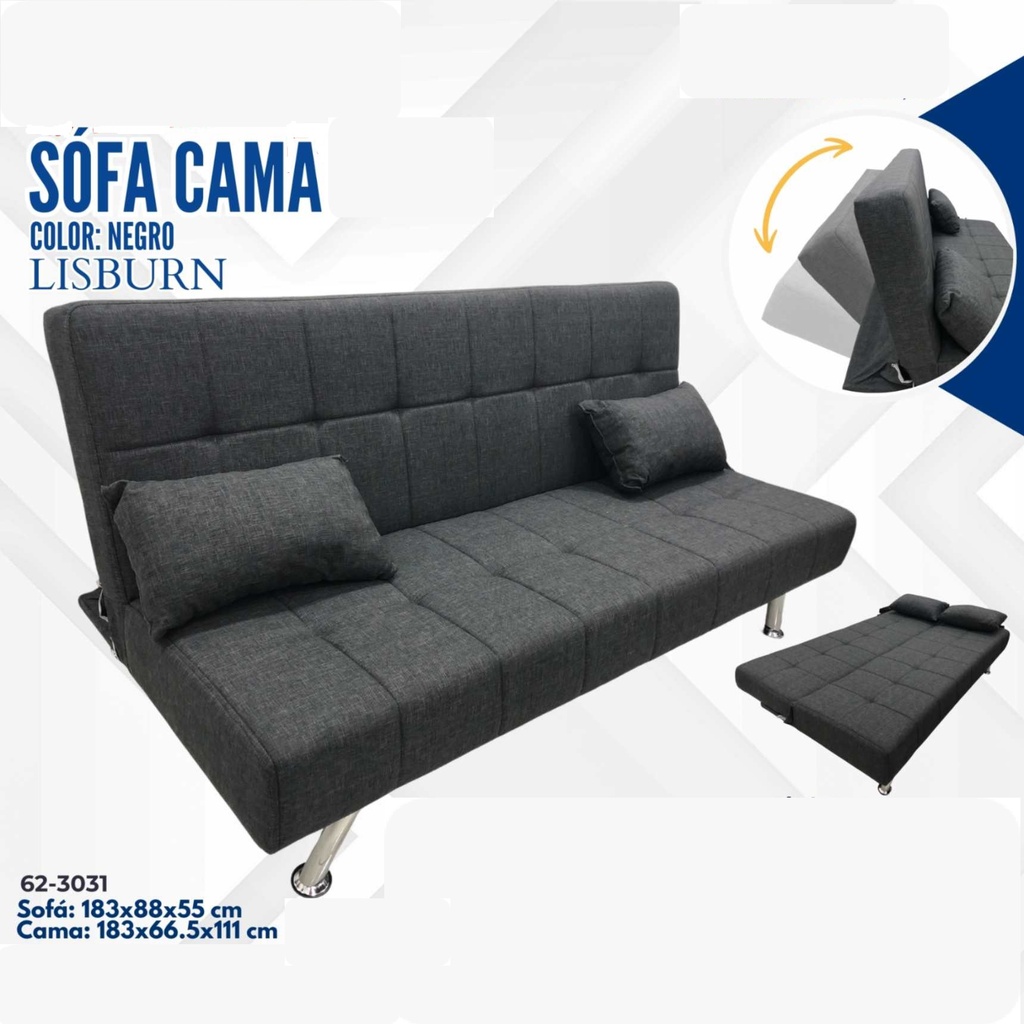 SOFA CAMA LISBURN NEGRO