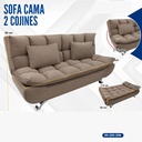 SOFA CAMA CHOCOLATE 1.9*1.2 + 2 COJINES