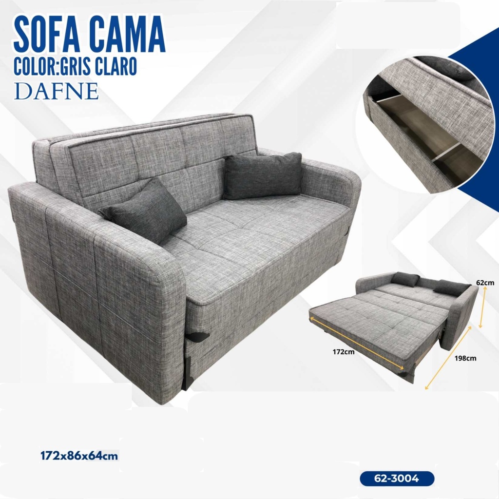 SOFA CAMA GRIS CLARO  DAFNE