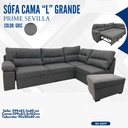 JUEGO SOFA CAMA L SEVILLA PRIME GRANDE GRIS