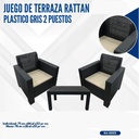 JUEGO DE TERRAZA AKSU RATTAN PLASTICO GRIS 1+1+S