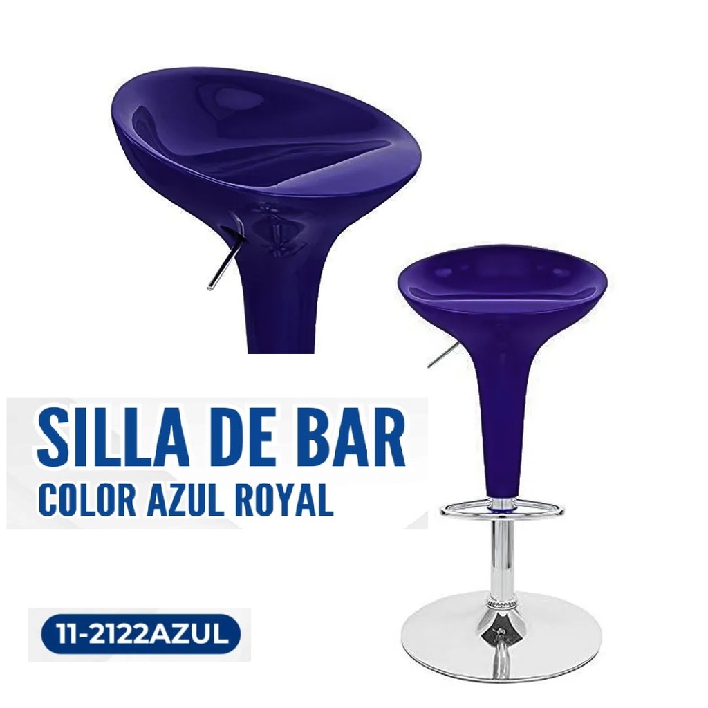 SILLA DE BAR ACRILICO AZUL