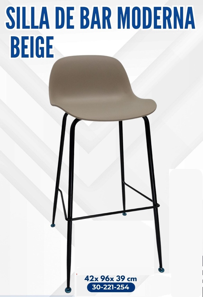 SILLA DE BAR MODERNA BEIGE