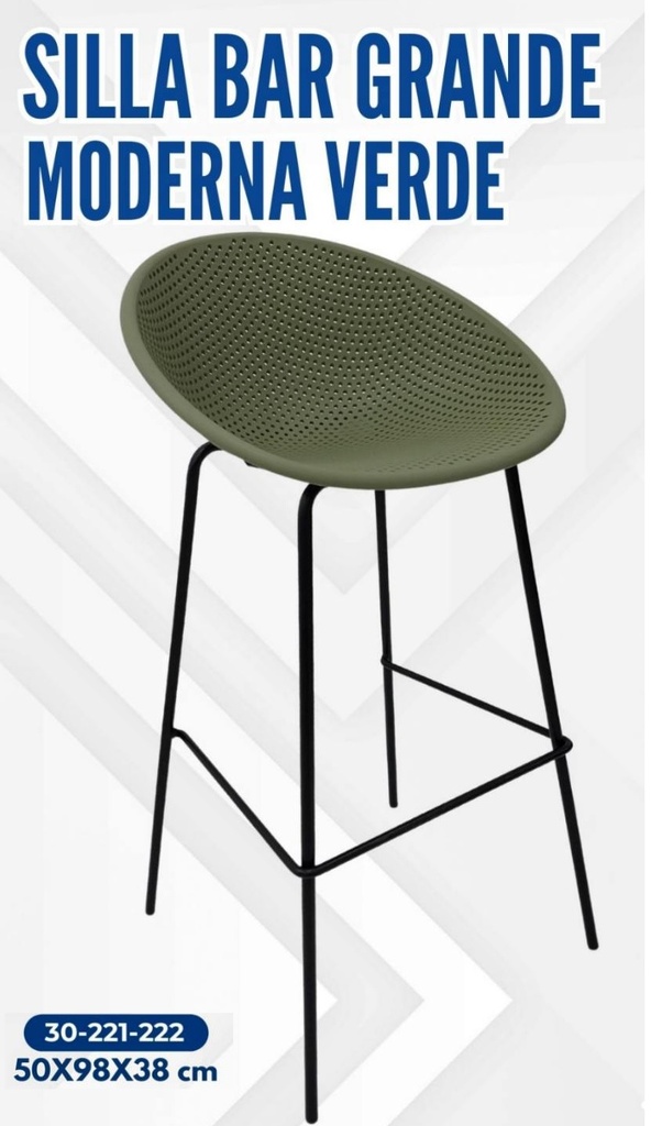 SILLA BAR GRANDE  MODERNA VERDE