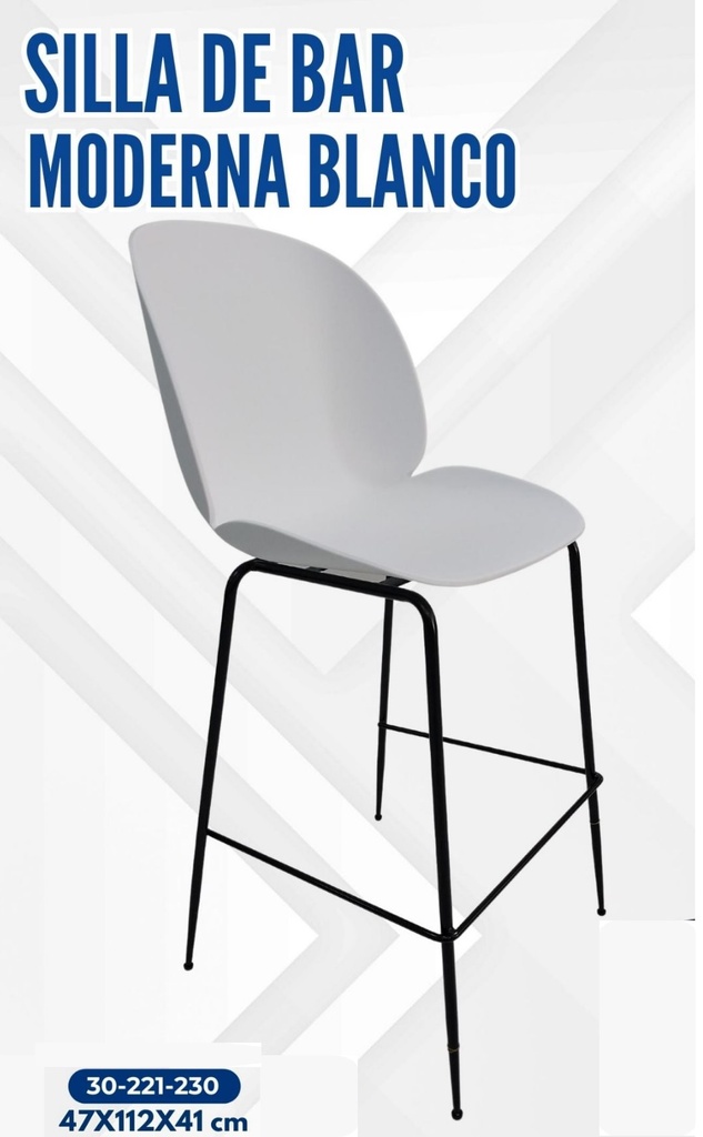 SILLA DE BAR MODERNA BLANCO