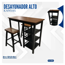 DESAYUNADOR ALTO + 2 BANQUITOS/OAK 108X48X90