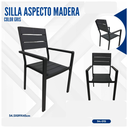 SILLA ASPECTO DE MADERA GRIS