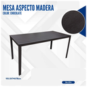 MESA ASPECTO DE MADERA CHOCOLATE