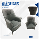 SOFÁ POLTRONA ROMEO GRIS CON NEGRO