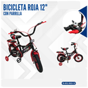 BICICLETA ROJA 12" CON PARRILLA