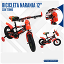 BICICLETA NARANJA 12" CON TERMO