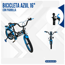 BICICLETA AZUL 16" CON PARRILLA