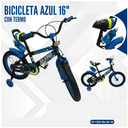 BICICLETA AZUL 16" CON TERMO