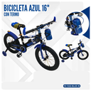 BICICLETA AZUL 16" CON TERMO