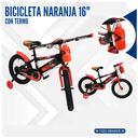 BICICLETA NARANJA 16" CON TERMO