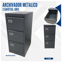 ARCHIVADOR GRIS OSCURO 3 GAVETAS