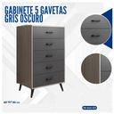 GABINETE 5 GAVETAS GRIS OSCURO