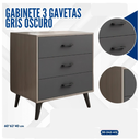 GABINETE 3 GAVETAS GRIS OSCURO