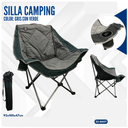 SILLA CAMPING GRIS CON VERDE