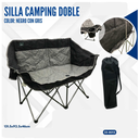 SILLA CAMPING DOBLE NEGRO CON GRIS