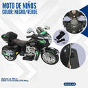 MOTOS DE NIÑO COLOR NEGRO/VERDE