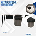 MESA DE OFICINA GRIS OSCURO